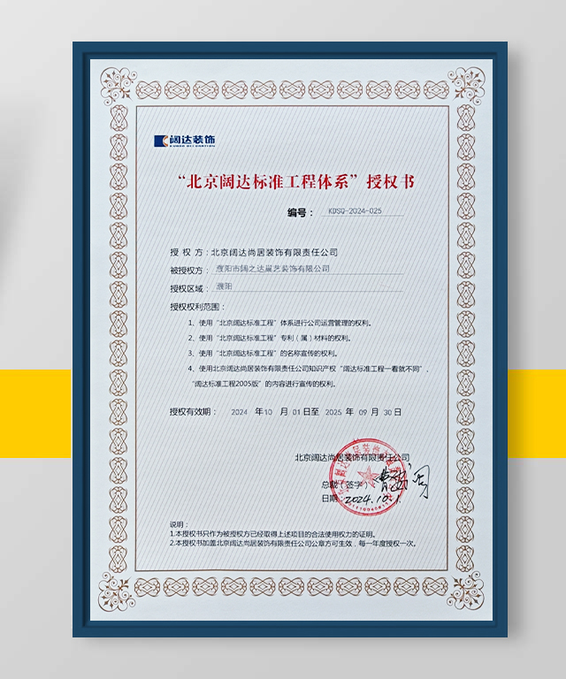 闊達(dá)授權(quán)證書